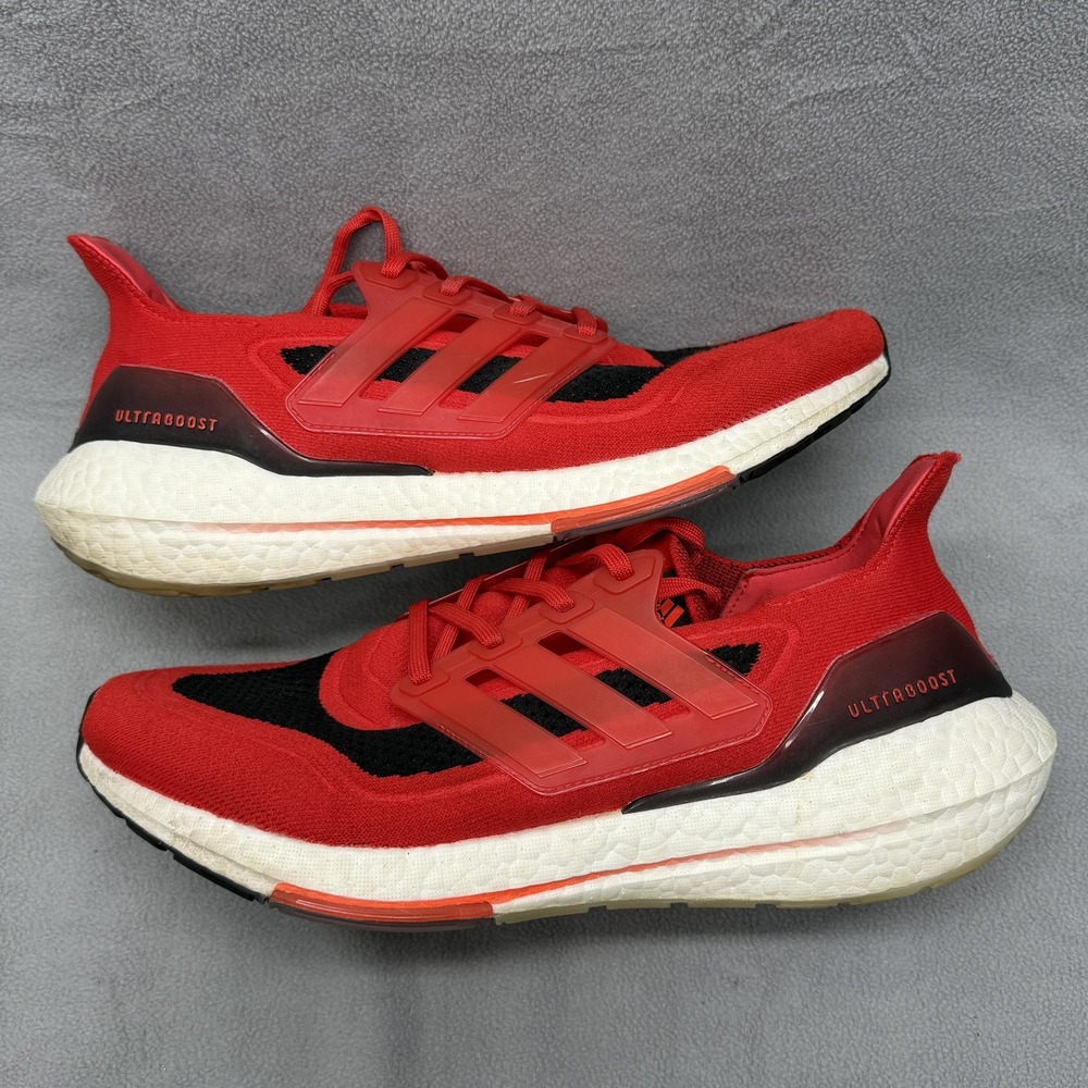 Adidas Ultraboost 21 Primeblue Shoes Mens Size 10.5 Red Running FY0387 Sneakers - Picture 6 of 8